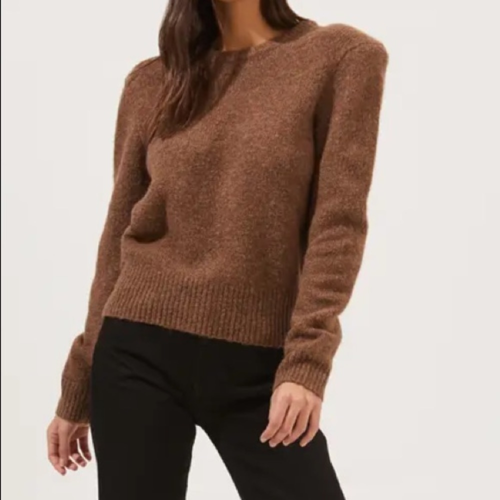 Forever 21 Wool Blend Knit Puff Sleeve Crew Neck Long Sleeve Sweater Small NWT